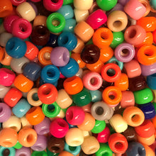 Load image into Gallery viewer, Asia, Taiwan, Jug Beads, Green, Pink, Lilac, Pale Blue, Navy, Red, Orange, Beige, Yellow, Lime, Plastic, Bracelets, Necklaces, Key Rings, Beads, China, Mix, Collection,