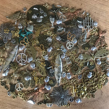 Load image into Gallery viewer, Charms, Pendants, Mixed Alloy, Jewellery, Fish, Bicycles, Coins, Surfboards, Peace Symbols, Snakes, Fruit, Flowers, Elephants, Dragons, Love Hearts, Skulls, Animals, Cobwebs, Brass, Antique Silver, Gold, Bronze, Brooch, Earrings,