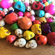 Load image into Gallery viewer, Beads, Porous, Dyed, Howlite, Semi-Precious, Stone, Skulls, Mineral, Jewellery, Necklace, Bracelet, Earrings, Blue, Red, Yellow, Orange, Black, White, Natural, Green, Multicoloured, Spiders Web, Coral, Snow Leopard, White Buffalo, Nova Scotia, Canada,