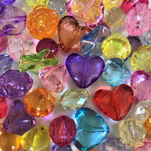Load image into Gallery viewer, Purple, Red, Yellow, Clear, Orange, Green, Plastic, Love hearts, Rounds, Drops, Diamonds, Bicones, Ovals, Necklaces, Jewllery, Bracelets, Asia, China, Worldwide, Bead Curtains, Suncatchers,
