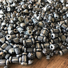 Load image into Gallery viewer, Rosaries, Suncatchers, Bead Curtains, Jewellery, Key Rings, Necklaces, Bracelets, Art Projects, Vintage-Styled, Metalised Plastic, Beads, Bicones, Rounds, Roses, Flowers, Collection, Mixed, Silver, Plastic, China, Worldwide, Asia,
