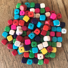 Load image into Gallery viewer, Beads, Porous, Dyed, Howlite, Cubes, Semi-Precious, Stone, Mineral, Jewellery, Necklace, Bracelet, Earrings, China, Turquoise, Blue, Red, Yellow, Orange, Black, White, Natural, Green, Multicoloured, Spiders Web, Coral, Lapis Lazuli, Snow Leopard, White Buffalo, White Turquoise, Nova Scotia, Canada,