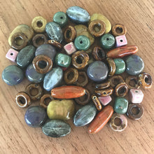 Load image into Gallery viewer, Asia, Porcelain, Ceramic, Ovals, Donuts, Cubes, Rounds, Worldwide, Cylinders, Tubes, Tabular, China, Handmade, Beads, Chunky, jewellery, Collectible,