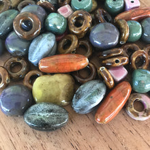 Load image into Gallery viewer, Asia, Porcelain, Ceramic, Ovals, Donuts, Cubes, Rounds, Worldwide, Cylinders, Tubes, Tabular, China, Handmade, Beads, Chunky, jewellery, Collectible,