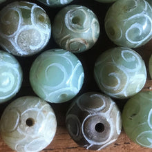 Load image into Gallery viewer, Jade, Afghanistan, Asia, Hand-Scribed, Semi-Precious, Jewellery, Beads, Collection, Tigertail, Craftline, Leather, Earrings, Necklace, Anklet, Bracelet, Ethnic, Tribal, Spiritual, Unpolished, Statement, Healing Qualities, Polished, Boho, Boho-Style, Imperial Gem,