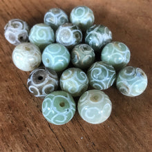 Load image into Gallery viewer, Jade, Afghanistan, Asia, Hand-Scribed, Semi-Precious, Jewellery, Beads, Collection, Tigertail, Craftline, Leather, Earrings, Necklace, Anklet, Bracelet, Ethnic, Tribal, Spiritual, Unpolished, Statement, Healing Qualities, Polished, Boho, Boho-Style, Imperial Gem,