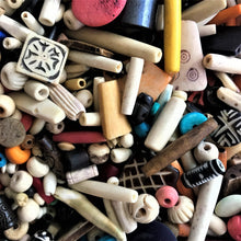 Load image into Gallery viewer, India, Beads, Collection, Bone, Batik, Dyed, Recycled, Ethnic, Tribal, Boho, Vintage, North America, Asia, Thailand, Borneo, Indonesia, Ghana, Africa, China, Necklaces, Bracelets, Bangles, Costume Jewellery, Craft, Art, Teaching, Counting, Projects, Saucer Discs, Washers, Flat Discs, Rondelles, Tubes, Cylinders, Animals, Spacer Beads,