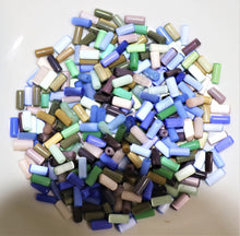 Load image into Gallery viewer, Tube, Purple, Multi-Coloured, Mix, Lime, India, Grey, Green, Global, Beads, Glazed, Glass, Forest, Cylinder, Cat's, Eye, Blue, Aqua, 10mm, Varanasi, Beads,