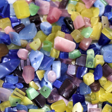 Load image into Gallery viewer, Indian, India, Worldwide, Glazed, Glass, Collection, Chipstone, Cat's, Eye, Blue, Beads, Pink, Purple, Yellow, Navy, Blue, Green,