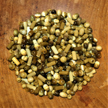 Load image into Gallery viewer, Tube, Round, Oval, Mix, India, Worldwide Beads, Glass, Cylinder, Collection, Brown, Mustard, Ivory, Gold, Topaz, Beige, Tawny, Cat’s Eye,
