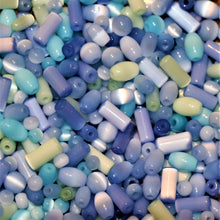 Load image into Gallery viewer, Tube, Round, Oval, Mix, India, Green, Worldwide Beads, Glass, Cylinder, Collection, Blue, Beige, Beads, Aqua, Pale Green, Ivory, Cyan, Beige,
