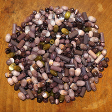 Load image into Gallery viewer, Tube, Round, Oval, Mix, India, Worldwide Beads, Glass, Cylinder, Collection, Purple, Blackberry, Violet, Fuchsia, Ruby, Magenta, Indigo, Mauve, Lilac, Mustard,