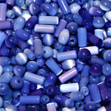 Load image into Gallery viewer, Tube, Round, Oval, Mix, India, Worldwide Beads, Glass, Cylinder, Collection, Cyan, Capri, Cerulean, Navy, Aqua, Sapphire, Cobalt, Azure, Blue, Beads,