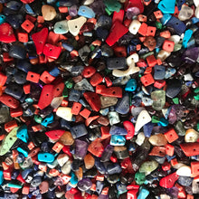 Load image into Gallery viewer, Chipstones, Semi-Precious, Anklet, Bracelet, Necklace, Chipstone, Coral, Mother of Pearl, Moonstone, Rose, Clear, Strawberry and Cherry Quartz, Blue Lace Agate, Aquamarine, Amethyst, Green Fluorite, Peridot, Citrine, Sunstone, Tiger Eye, Mookaite, Mahogony, Black and Snowflake Obsidian, Red Jasper, Carnelian, Rhodonite, Opal Art, Golden Amphibole, Rainforest Jasper, Malachite, Aventurine, Peridot, Prehnite, Kyanite, Chrysoprase, Green Diopside, Red and Moss Agate, Tourmaline, Onyx,