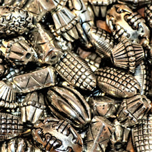 Load image into Gallery viewer, White Metal, Nylon, Beads, Sterling, Silver, Nylon, Beads, Unique, Silver Skin, Hearts, Oblong, Bicones, Football, Melon, Snakeskin, Cocoon, India, Jewellery,