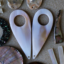 Load image into Gallery viewer, Pendant, Scissor Handle, Pau, Abalone, Mother of Pearl, Pink, White, Black, Pearl Shell, Shell, Eyebrows, Collection, Curtains, Suncatchers, Hearts, Drops, Dog Tags, Name Tags, Donuts, Yokes, Shards, Machetes, Fish, Birds, Jewellery, West Australia, Necklaces, Bracelets, Earrings, One-Of-A-Kind, Mix, Scissors,