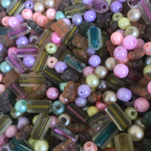 Load image into Gallery viewer, Czech, Glass, Indian, Mix, Collection, Jewellery, Necklaces, Bracelet, Anklet, Earrings, Round, Cube, Cube Cylinder, Butterfly, Pink, Green, Orange, Lilac, Geen, Topaz,
