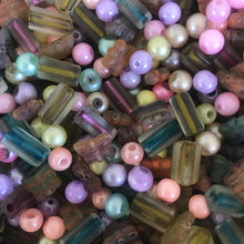 Load image into Gallery viewer, Czech, Glass, Indian, Mix, Collection, Jewellery, Necklaces, Bracelet, Anklet, Earrings, Round, Cube, Cube Cylinder, Butterfly, Pink, Green, Orange, Lilac, Geen, Topaz,