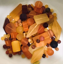 Load image into Gallery viewer, Tube, Tabular, Slabs, Round, Resin, Oval, Multi-Coloured, Java, Indonesia, Hearts, Flat, Drops, Diamonds, Cylinder, Cube, Collection, Mix, Coin, Clear, Bird, Beads, Bicones, Tangerine, Mango, Scarlet, Topaz, Yellow, Brown, Gold, Amber, Orange, Peach, Rust, Apricot, Saffron, Jonquil, Terracotta, Bronze, Copper, Tawny, Sienna, Fawn, Jewellery, Necklaces, Bracelets, Earrings, Suncatchers, Bead Curtains,