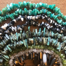 Load image into Gallery viewer, Quartz, Peridot, Amazonite, Zebra Stone, Tiger Eye, Semi-Precious, Stones, Strands, Chipstones, Chip Stones, Chips, Earrings, Necklaces, Clusters, Anklets, Bracelet, Gemstone, Worldwide, Jewellery, Spiritual, Healing, Multicoloured, Collection, Shard, Russia,