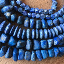 Load image into Gallery viewer, : Lapis Lazuli Stone Beads, Strands, Beads, Rocailles, Spiritual, Chakra, Blue, Collectible, Rare, Semi-Precious Stone Beads, Semi-Precious, Beaders, Afghanistan, Middle East, the Far East, Worldwide, Himalayas, Stone Beads, Inspiring, Ethnic, Collectible, Rare, Tribal, Jewellery, Tribal Jewellery, Necklaces, Bracelets, Earring.