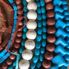 Load image into Gallery viewer, Reconstituted Turquoise, Onyx, Algeria, Himalayas, Stone Beads, Sunstone, Black, Goldstone, Sri-Lanka, Jewellery, Necklaces, Bracelets, Earrings, Semi-Precious Stones, Beads, Canada, Turquoise Stone Beads, Round Stone Beads, Assorted Semi-Precious Stone Beads, European,