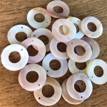 Load image into Gallery viewer, Pink Mother of Pearl, Jewellery-Making, Donuts, West Australia, Key Rings, West Australian, Rings, Plates, Name Tags, Axe Heads, Machetes, Love Hearts, Yokes, Drops, Tears, Tiles, Ovals, Shields, Shards, Claws, Shields, Vee Sticks, Clothes Pegs, Matchsticks, Buttons, Teardrops, Raindrops, Mother of Pearl Shell, White, Gold, Pink, Brown, Black, Green, Abalone, Green Abalone, Trochus, Cowrie Shell, Green Lip Mussel, Pink Lip Mussel, Paua Shell, Necklace, Earrings, Black Abalone,