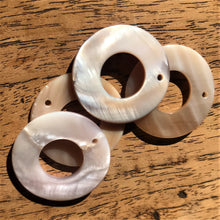 Load image into Gallery viewer, Pink Mother of Pearl, Jewellery-Making, Donuts, West Australia, Key Rings, West Australian, Rings, Plates, Name Tags, Axe Heads, Machetes, Love Hearts, Yokes, Drops, Tears, Tiles, Ovals, Shields, Shards, Claws, Shields, Vee Sticks, Clothes Pegs, Matchsticks, Buttons, Teardrops, Raindrops, Mother of Pearl Shell, White, Gold, Pink, Brown, Black, Green, Abalone, Green Abalone, Trochus, Cowrie Shell, Green Lip Mussel, Pink Lip Mussel, Paua Shell, Necklace, Earrings, Black Abalone,