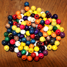 Load image into Gallery viewer, Red, Yellow, Green, Brown, Blue, Tan, Natural, Orange, Pink, Black, Purple, White, Wood, Taiwan, Mix, Wooden, Macramé, Large, Hole, Jewellery Making,  Hair, Dread Locks, Coloured, Collection, Art, Projects, 12mm, Necklaces, Bracelets, Statement Jewellery, Earrings, Jewellery, Suncatchers, Bead Curtains, Mix,