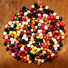 Load image into Gallery viewer, Red, Yellow, Green, Brown, Blue, Tan, Natural, Orange, Pink, Black, Purple, White, Wood, Taiwan, Mix, Wooden, Macramé, Large, Hole, Jewellery Making,  Hair, Dread Locks, Coloured, Collection, Art, Projects, 4mm, Necklaces, Bracelets, Statement Jewellery, Earrings, Jewellery, Suncatchers, Bead Curtains, Mix,