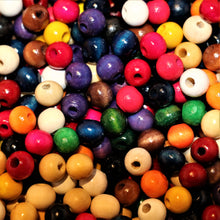 Load image into Gallery viewer, Red, Yellow, Green, Brown, Blue, Tan, Natural, Orange, Pink, Black, Purple, White, Wood, Taiwan, Mix, Wooden, Macramé, Large, Hole, Jewellery Making,  Hair, Dread Locks, Coloured, Collection, Art, Projects, 8mm, Necklaces, Bracelets, Statement Jewellery, Earrings, Jewellery, Suncatchers, Bead Curtains, Mix,