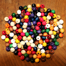 Load image into Gallery viewer, Red, Yellow, Green, Brown, Blue, Tan, Natural, Orange, Pink, Black, Purple, White, Wood, Taiwan, Mix, Wooden, Macramé, Large, Hole, Jewellery Making,  Hair, Dread Locks, Coloured, Collection, Art, Projects, 8mm, Necklaces, Bracelets, Statement Jewellery, Earrings, Jewellery, Suncatchers, Bead Curtains, Mix,