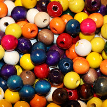 Load image into Gallery viewer, Red, Yellow, Green, Brown, Blue, Tan, Natural, Orange, Pink, Black, Purple, White, Wood, Taiwan, Mix, Wooden, Macramé, Large, Hole, Jewellery Making,  Hair, Dread Locks, Coloured, Collection, Art, Projects, 12mm, Necklaces, Bracelets, Statement Jewellery, Earrings, Jewellery, Suncatchers, Bead Curtains, Mix,