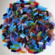 Load image into Gallery viewer, Mix, Jewellery Making Supplies, Jewellery, Indian, Varanasi, Cylinder, Beads, Glass, Multicoloured, Collection, Art Projects, 10mm, Suncatchers, Bead Curtains, Necklaces, Bracelets, Earrings, Anklets, Navy, Red, Purple, Orange, Topaz, Emerald, Clear, Black, Green, Amethyst, Lilac, Lime, Frosted, Tiffany-Style,  Tube,