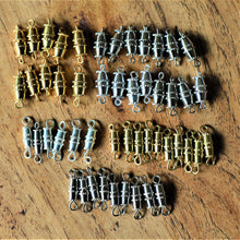 Load image into Gallery viewer, 5x10mm, 6x12mm, Gold, Silver, Nickel, Barrel, Torpedo, Barrel Clasp, Clasp, Collection, Findings, Brass, Children, Beaders, Necklace, Bracelet, Anklet, Metal, Jewellery