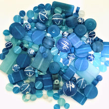 Load image into Gallery viewer, Tube, Tabular, Slabs, Round, Resin, Oval, Multi-Coloured, Java, Indonesia, Hearts, Flat, Drops, Diamonds, Cylinder, Cube, Collection, Mix, Coin, Clear, Bird, Beads, Bicones, Blue, Cyan, Capri, Cerulean, Navy, Aqua, Sapphire, Cobalt, Azure,