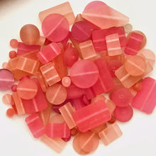 Load image into Gallery viewer, Tube, Tabular, Slabs, Round, Resin, Oval, Multi-Coloured, Java, Indonesia, Hearts, Flat, Drops, Diamonds, Cylinder, Cube, Collection, Mix, Coin, Clear, Bird, Beads, Bicones, Pink, Salmon, Blossom, Cerise, Rose, Magenta, Coral, Fuchsia, Red, Scarlet, Siam, Rose, Crimson, Cerise, Ruby, Raspberry, Tomato, Burgundy, Blood, Jewellery, Necklaces. Bracelets, Earrings, , Bead Curtains, Suncatchers,