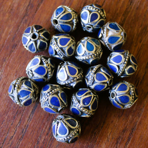 Turkoman Beads, Afghanistan, Lapis, Turkmenistan, Brass, Turkoman,  Imperfections, Jewellery, Global Beads, Collection, Mix, Tigertail, Craftline, Leather, Necklace, Earrings, Ethnic, Tribal, Statement Jewellery, Top-Drill, Hole, Afghan, Middle Eastern, Enamel, Inlaid, Bracelet, Anklet, Filigree, Wire, Wrapping, Rustic,