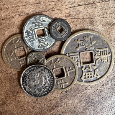 Coins, Dragon, Chinese Dollar, Jewellery, Chinese, Worn, Art, Crafts, Copper, Brass, Bronze, Tin, Ethnic, 