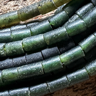 Afghanistan, Jade, Green, Asia, Semi-Precious, Ethnic-Style, Tribal, Jewellery, Necklace, Bracelet, Earrings, Nomadic, Unpolished, Cylinder Tubes, Rare, 