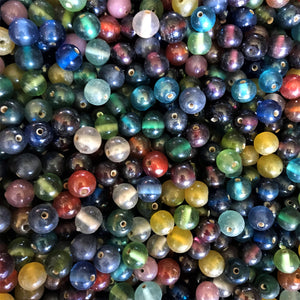 Glazed, Round, Multicoloured, Glass, India, Hearts, Collection, Global, Beads, Glazed, Red, Orange, Purple, Navy, Topaz, Yellow, Mustard, Lime, Blue, Violet, Fuchsia, Ruby, Magenta, Clear, Aqua, Pink, Forest Green, Jewellery, Earrings, Necklaces, Bracelets,