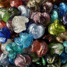 Load image into Gallery viewer, Indian, Silver Foil, Propeller, Beads, Statement, Necklace, Collection, Red, Orange, Topaz, Blue, Cyan, Aqua, Sapphire, Green, Clear, Silver Grey, Charcoal, Olive, Purple, Violet, Ruby, Magenta, Jewellery-Making, Chunky, Jewellery, Glass, Large Hole, Centre-Drill, Mix, Tigertail, Leather, Hemp-Twine, Fishing Line, Bead Curtains, Suncatchers, Twist Beads,
