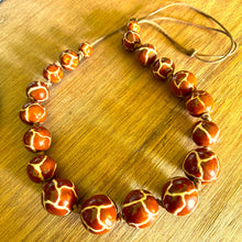Load image into Gallery viewer, Beads, Kazuri Clay Beads, Kenya, Rose Dakin, Giraffe Skin Design, Unique, Kangaroo Leather, Traditional, Hand-Crafted, Afghanistan, Nepal, Africa, Europe, India, Broome, Margaret River, World, Adjustable, Choker, Jewellery, Wearable Art, Canadian Indian Heritage, Lapis Lazuli, Malachite, Turquoise, Coral, Pearl Shell, Bone, Wood, Metal, Ethnic, Necklace, Tribal, Statement, Western Australia, 
