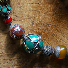 Load image into Gallery viewer, Silver, Beads, Brass, Rose Dakin, Unique, Traditional, Hand-Crafted, Afghanistan, Turkoman, Turkmenistan, Kazakh, Kazakhstan, Nepal, Africa, Europe, India, Broome, Margaret River, World, Afghanistan, Jewellery, Wearable Art, Canadian Indian Heritage, Lapis Lazuli, Malachite, Turquoise, Coral, Pearl Shell, Bone, Wood, Metal, Ethnic, Jewellery, Tribal, Statement, Western Australia, Semi-Precious


