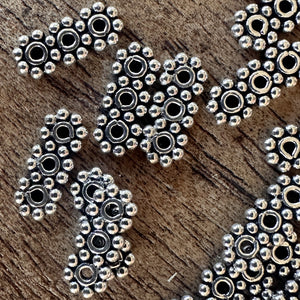 50pcs – Antique-Style 925 Sterling 3-Strand Daisy Spacer Bars [SSIN-113]