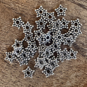 44pcs – Antique-Style 925 Sterling 5-Point Daisy Star Spacers [SSIN-115]