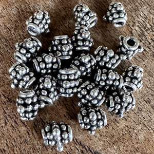 Sterling Silver, India, 925, Barrel Beads, Oval, Bali-Style, Metal, Beads, Silver, Spacers, Dangle, Charms, Pendants, Crafted, Silversmiths, Jewellery, Indian, Ethnic, Tribal, Bracelets, Earrings, Necklaces, Copper, Zinc, Nickel, Statement Jewellery, 