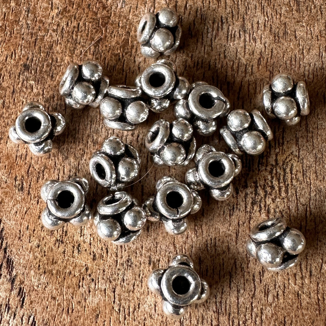 Sterling Silver, India, 925, Granulated, Bali-Style, Metal, Beads, Silver, Spacers, Dangle, Charms, Pendants, Crafted, Silversmiths, Jewellery, Indian, Ethnic, Tribal, Bracelets, Earrings, Necklaces, Copper, Zinc, Nickel, 