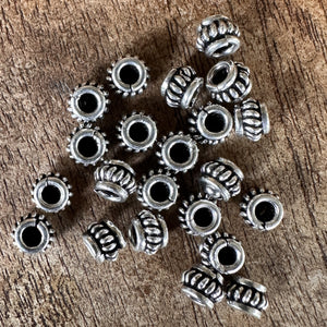 Sterling Silver, India, 925, Acorns, Tyre-Tread, Spacers, Metal, Oval, Beads, Silver, Charms, Pendants, Crafted, Silversmiths, Jewellery, Indian, Ethnic, Tribal, Bracelets, Earrings, Necklaces, Copper, Zinc, Nickel, Statement Jewellery,