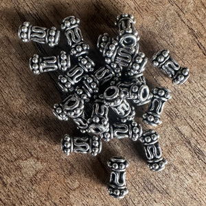 20pcs – Antique-Style 925 Sterling Bali-Style Tube Pipe Beads [SSIN-99]